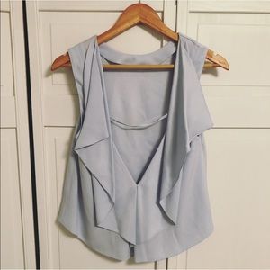 Rebecca Minkoff Pale Blue Open Back Blouse